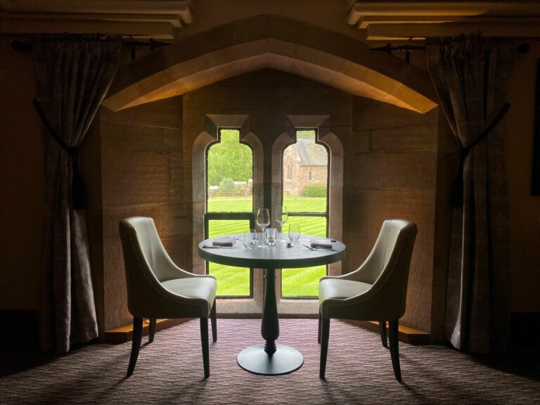 Dining Table at Cheshire Peckforton Castle 1851 Restaurant