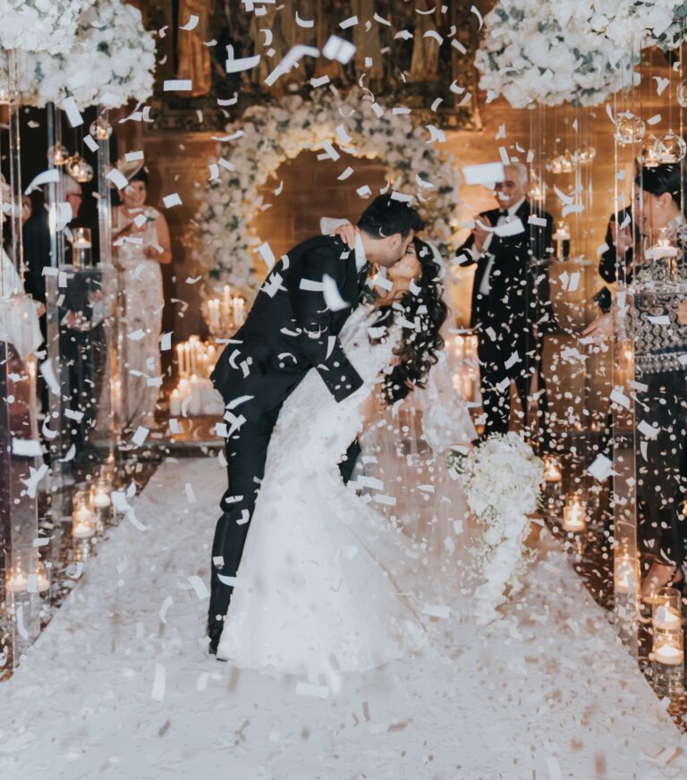 Bride & Groom celebrating wedding day at Peckforton Castle
