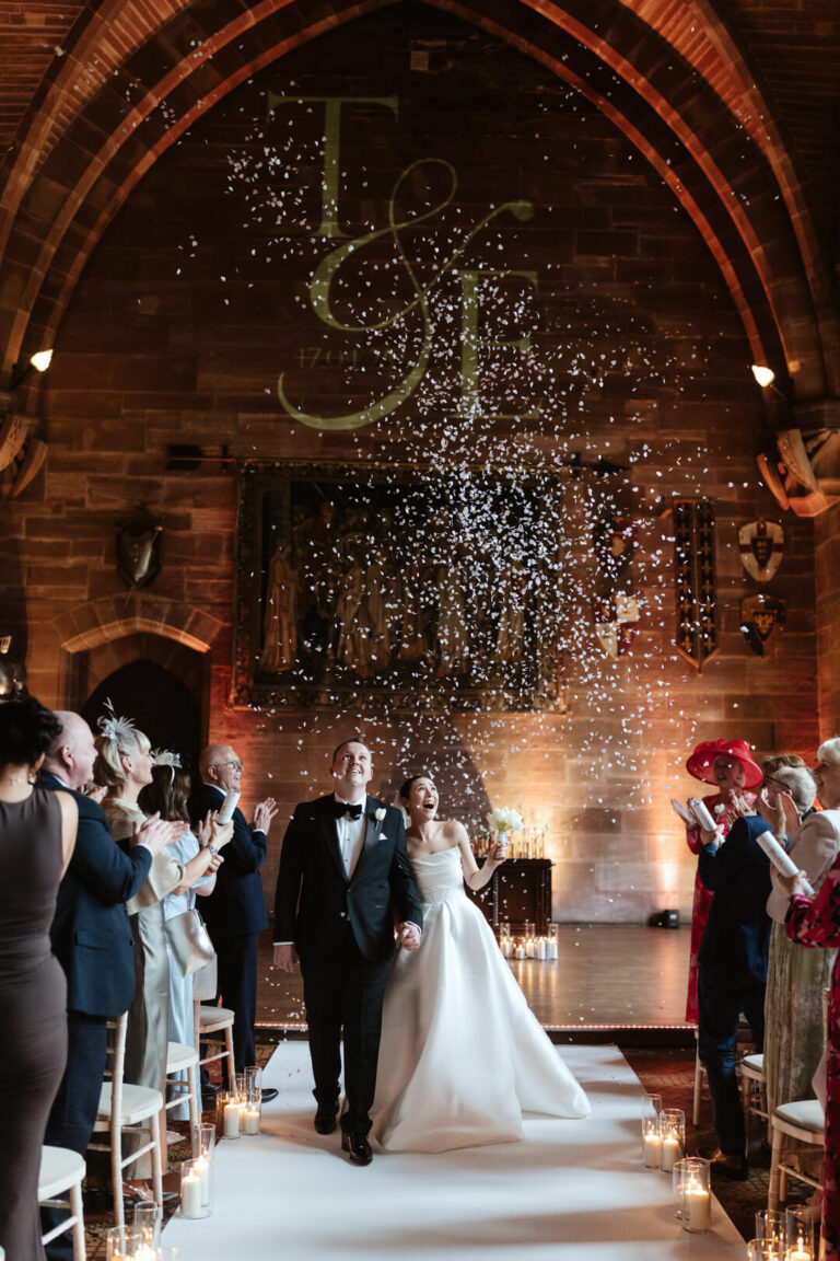 Wedding ceremony at peckforton castle
