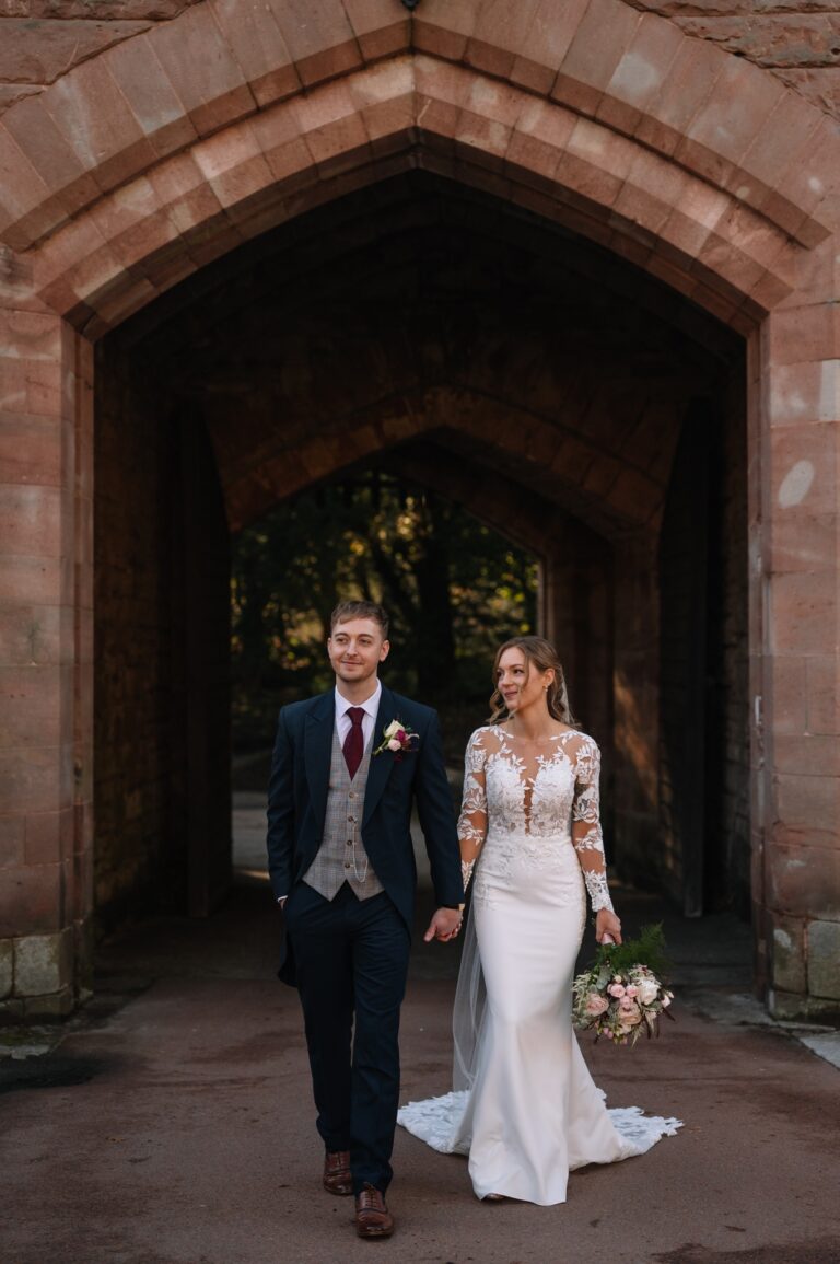 Married couple at peckforton castle