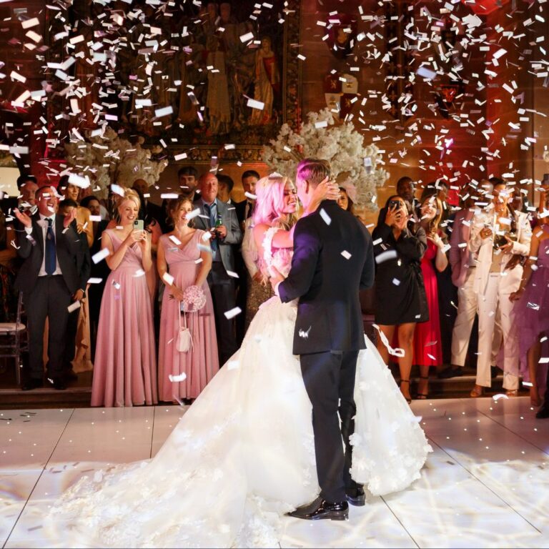 Evening wedding reception