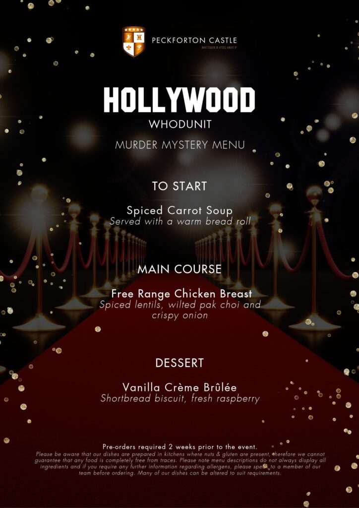 Hollywood Whodunit – Murder Mystery Dinner – Friday 4th December ...