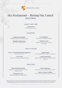 PC Boxing day menu